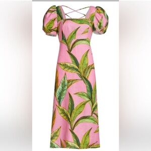 FARM Rio Pink and Green Maxi Dress